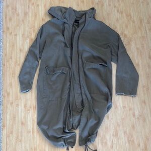 Mustard Seed Gray Military Field Jacket Stand-up Collar